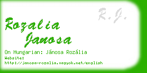 rozalia janosa business card